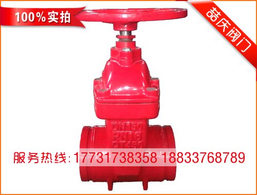 DN100溝槽暗桿軟密封閘閥